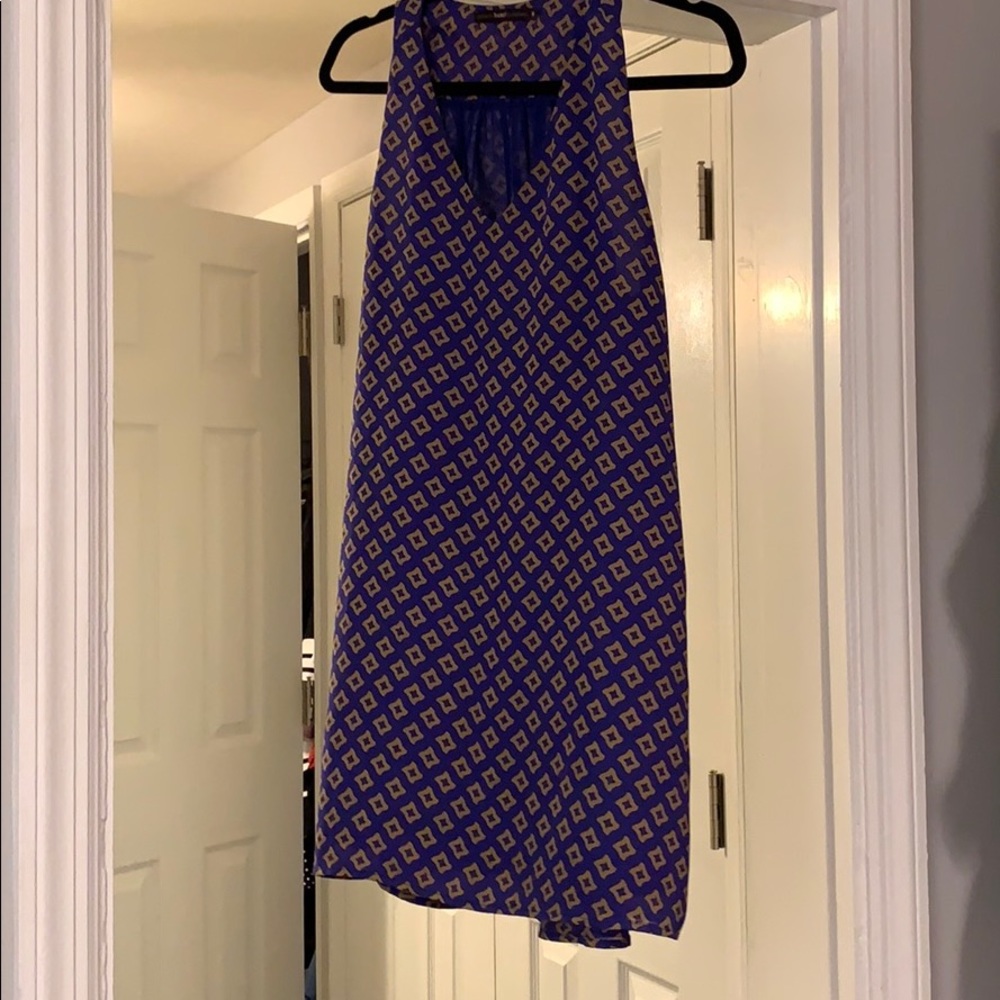 Blue and tan dress